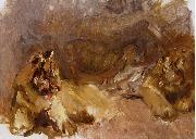 Max Slevogt Study of Lions oil